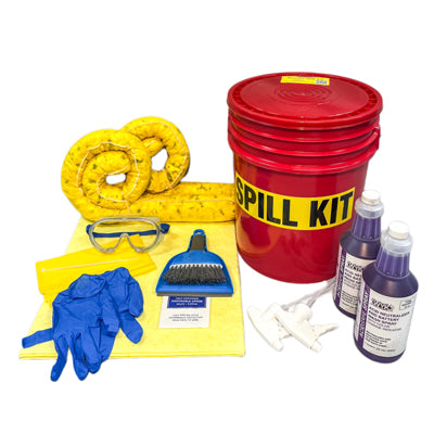 Battery Acid Spill Kit 5 Gal. Bucket with Liquid Neutralizer, poly - Spill Kits