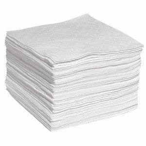Oil Absorbent Pads, Bonded, Medium Weight, 100 pack - Absorbent Pads & Rolls