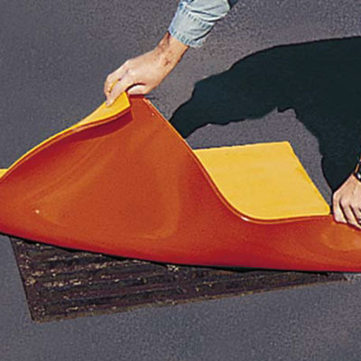 Deluxe Drain Cover Seal Blocker, 24in x 24in Orange/Yellow - Stormwater Management