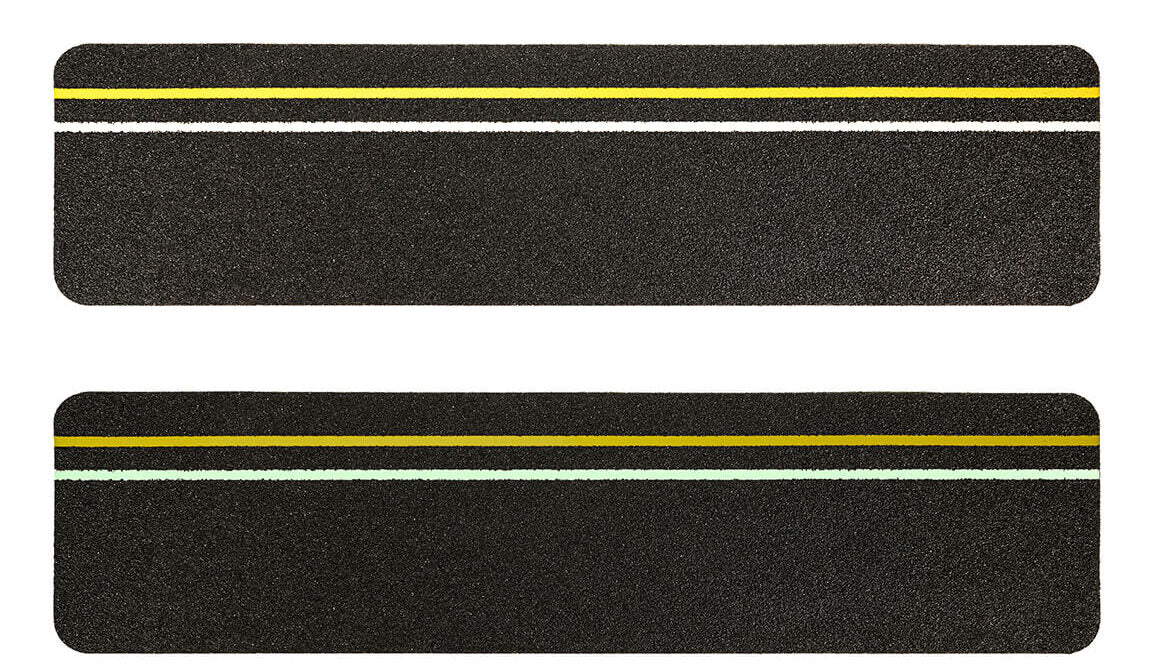 6-In Black with Yellow Reflective Stripe Non-Slip Tread case of 50 - Sure Foot reflective safety tread manufacturer image