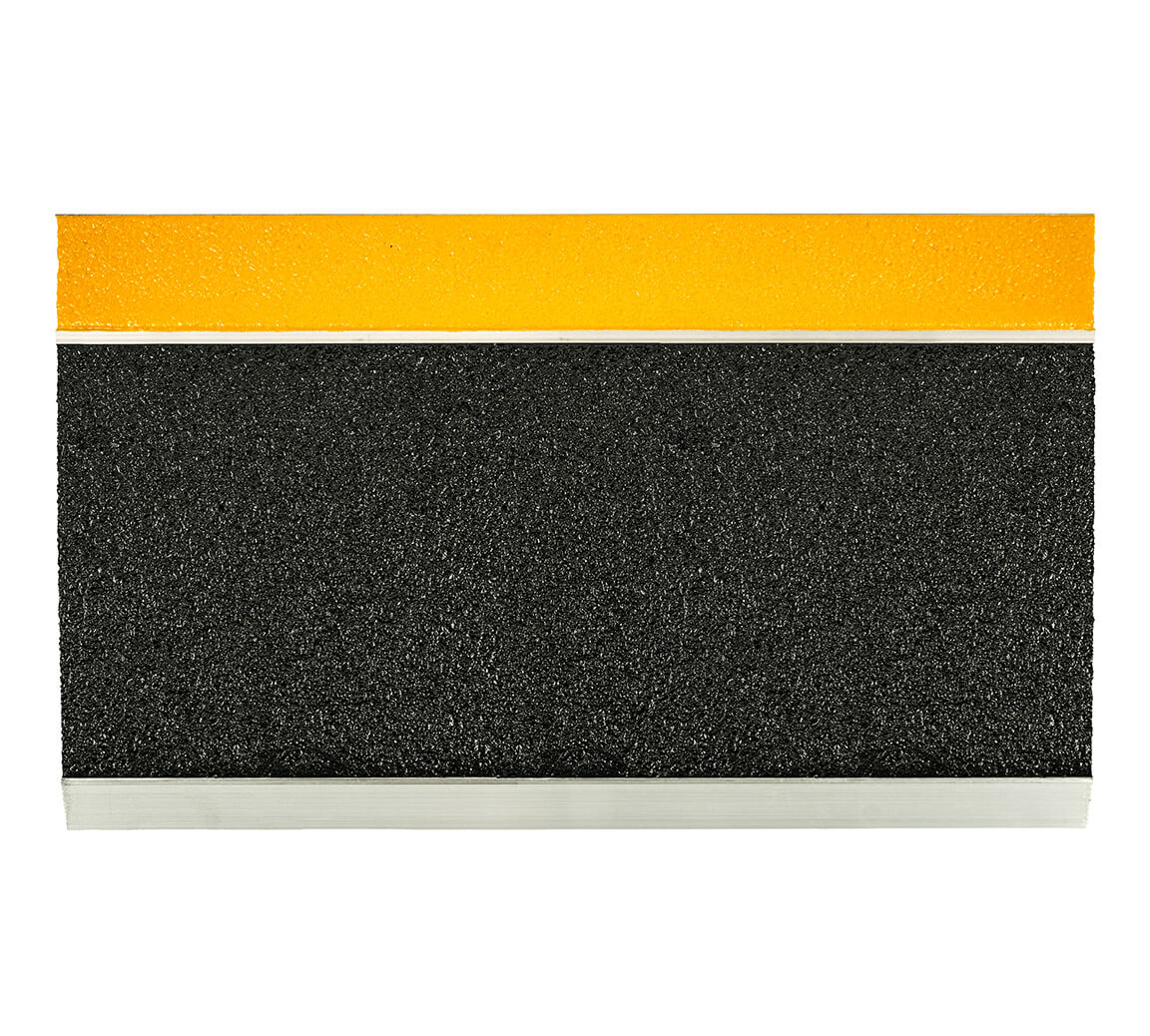 11-inch Aluminum Stair Tread with black and yellow safety surface - Sure Foot manufacturer image