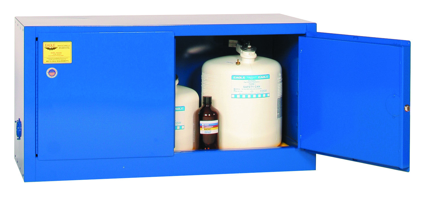 15-Gal Acid/Corrosive Blue Metal Safety Cabinet, Manual-Close, Stackable - manufacturer product image 2
