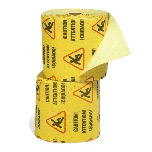 Caution Mat - Absorbent Rolls for Water, Medium Weight 2 split rolls - Absorbent Pads & Rolls