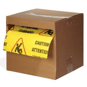 Caution Mat - Absorbent Rolls for Water, Heavy Weight 1 Roll, Boxed - Absorbent Pads & Rolls