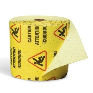 Caution Mat - Absorbent Rolls for Water, Medium Weight 1 roll - Absorbent Pads & Rolls