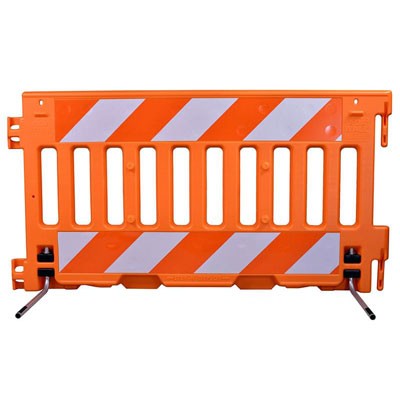 Pedestrian Barricade Reflective Sheeting, Right Stripe - Traffic Safety Supplies