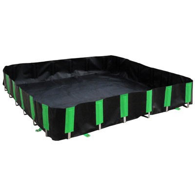 Aluminum Bracket Containment Berm 15x20', black, 2244 gallon capacity - Spill Containment Berms