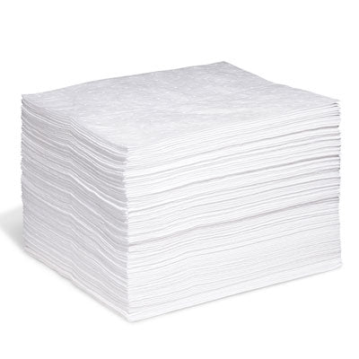 Oil Absorbent Pads, Heavy Weight, 100/Case, polypropylene, 22 gallon capacity - Absorbent Pads & Rolls