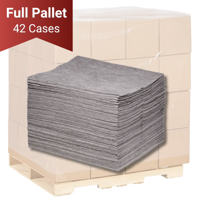 Universal Absorbent Pads, Heavy Weight, Pallet, polypropylene, 22 gallon capacity - Absorbent Pads & Rolls