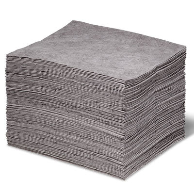 Universal Absorbent Pads, Medium Weight, 100/Case, polypropylene, 20 gallon capacity - Absorbent Pads & Rolls