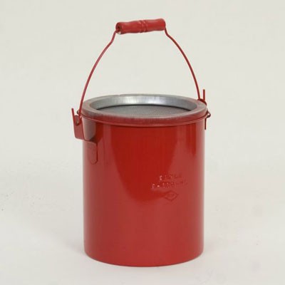 6-Quart Bench Can NO LID. Outside 7-3/4" Wide x 9-1/2" Deep, red, galvanized - Safety Cans
