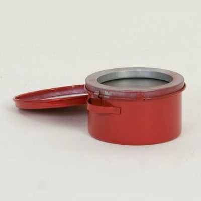1-Quart Bench Can. Outside 6-1/4" Wide x 3-5/8" Deep, red, galvanized - Safety Cans