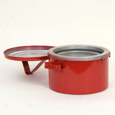 8-Quart Bench Can - Outside 11-1/4 " Wide x 7" Deep, red, galvanized - Safety Cans