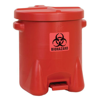 14 Gallon Biohazard Waste Container, Red - Hazardous Waste Containers