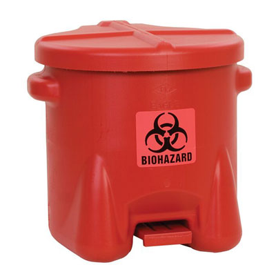 10 Gallon Biohazard Waste Container, Red - Hazardous Waste Containers
