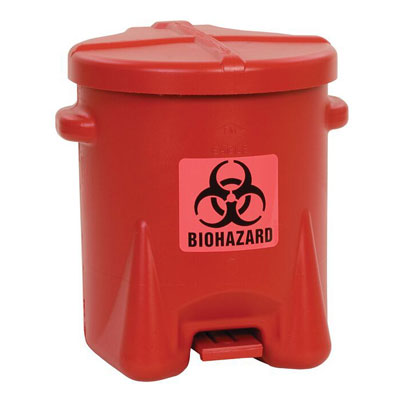 6 Gallon Biohazard Waste Container, Red - Hazardous Waste Containers