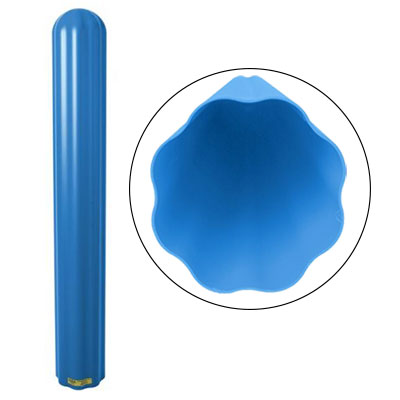 6 inch Round 56 inch Blue Ribbed Bollard Covers