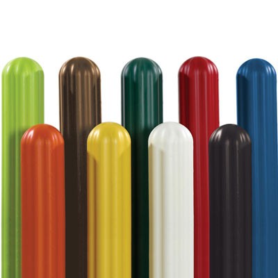 8 inch Round 56 inch Red Ribbed Bollard Covers