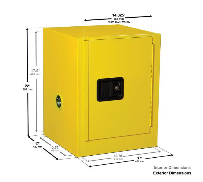 4-Gal Acid/Corrosive Blue Metal Safety Cabinet, Manual-Close - manufacturer product image 3