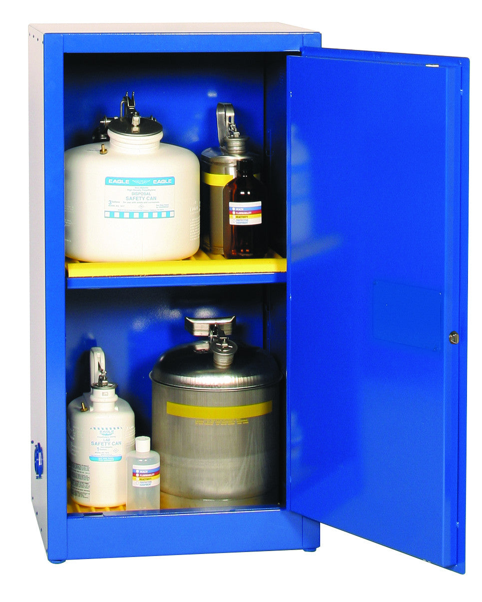 16-Gal Acid/Corrosive Blue Metal Safety Cabinet, Manual-Close - manufacturer product image 2