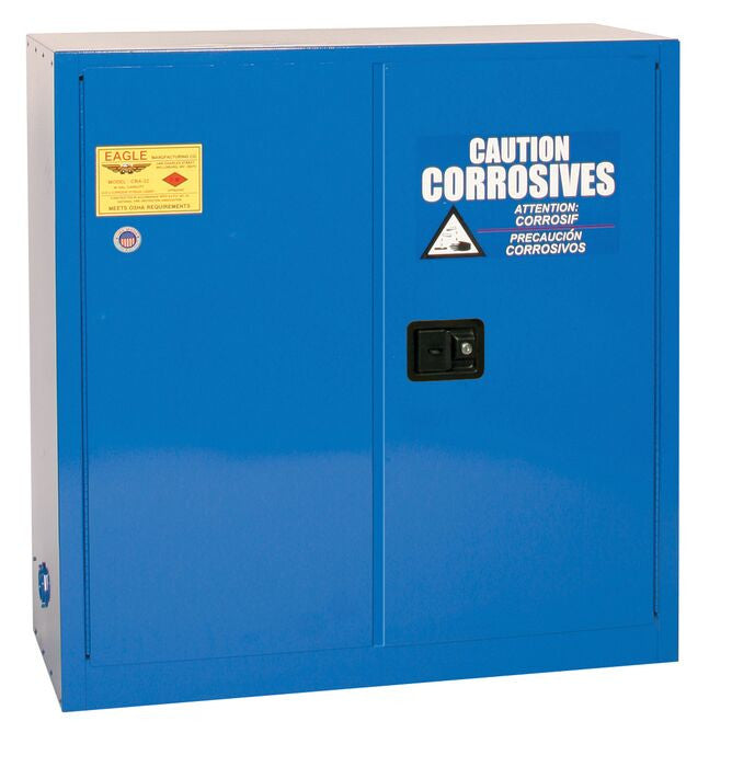 30-Gal Acid/Corrosive Blue Metal Safety Cabinet, Self-Closing - manufacturer product image 1