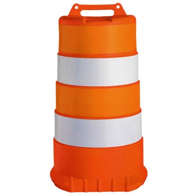 Traffic Channelizer Drum Orange HDPE, polyethylene - Traffic Safety Supplies