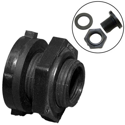 Fluorinated Pallet Bulkhead Fitting, 3/4in - Spill Containment Pallets