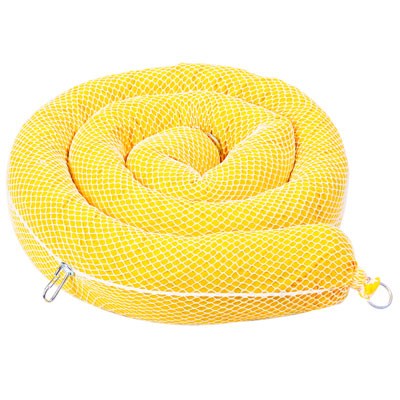 Chemical Spill Absorbent Booms, 5 In. Dia. x 10 Ft Long,  4 per case