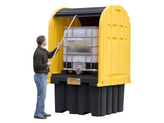 IBC Outdoors Spill Pallet 1-Tote Enclosed Polyethylene Platform, 372 gallon capacity - Spill Containment