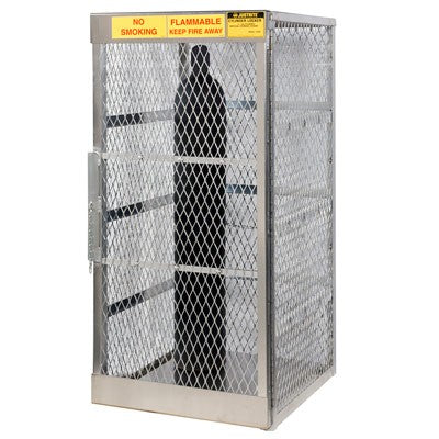 Storage Locker Cabinet, 10 Vertical Gas Cylinders, aluminum
