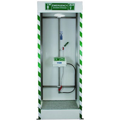Emergency Shower Cubicle with Internal Eyewash, plastic - Emergency Showers & Eyewash