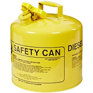 5-Gal Diesel Fuel Container, NO Funnel, Yellow - Safety Cans