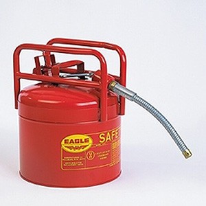 5-Gallon DOT-Approved Gas Can, Red, Flexible 5/8" Metal Spout - Safety Cans