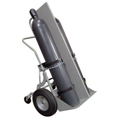 Double Cylinder Firewall Hand Truck, 16in Pneumatic Wheels, Rear Casters, steel - Gas Cylinder Storage