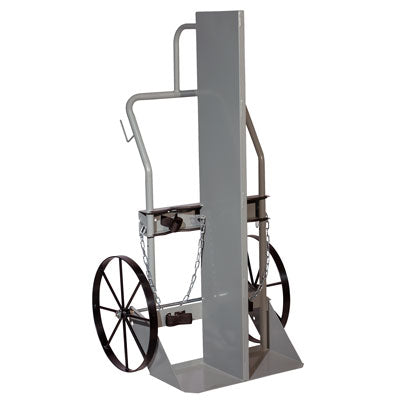 Double Cylinder Firewall Hand Truck, 20in Steel Wheels - Gas Cylinder Storage
