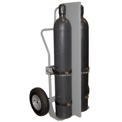 Double Cylinder Firewall Hand Truck, 16in Pneumatic Wheels, steel - Gas Cylinder Storage