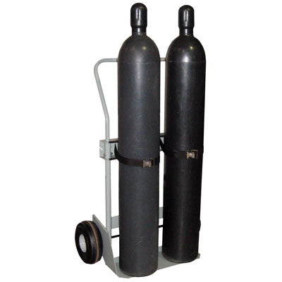 Double Cylinder Hand Truck, 10.5in Pneumatic Wheels, steel - Gas Cylinder Storage