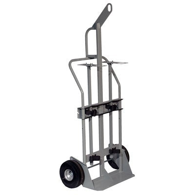 Double Cylinder Hand Truck, 10.5in Pneumatic Wheels, Hoist Ring, steel - Gas Cylinder Storage