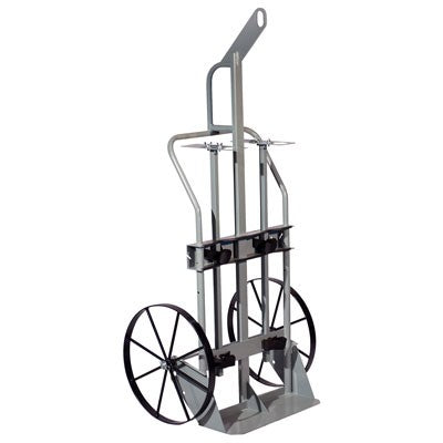 Double Cylinder Hand Truck, Hoist Ring, 20in Steel Wheels - Gas Cylinder Storage