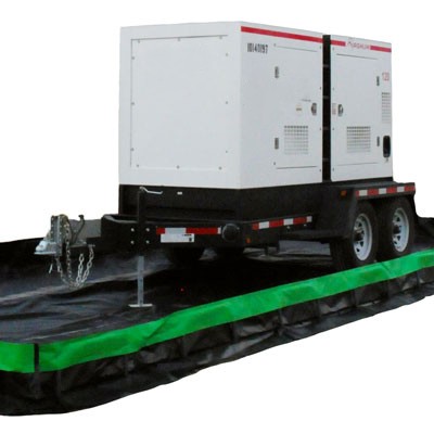 Manual Collapsible Wall Containment Berm 15x30', black, 3366 gallon capacity - Spill Containment Berms
