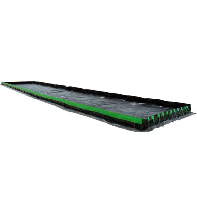 Drive In and Out Ultimate Containment Berm 15x66', black, 7405 gallon capacity - Spill Containment Berms