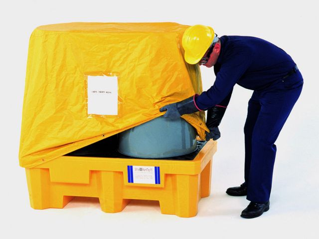 Cover for 2-Drum Spill Pallet, Yellow - Spill Containment Pallets