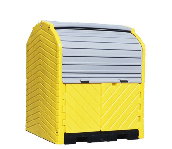 4-Drum Outdoor Drum Storage no drain plug, 75 gallon capacity