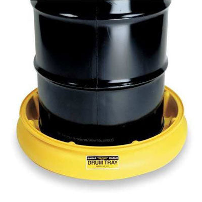 1-Drum Spill Tray No Grate, Yellow, 31in Dia. - Spill Containment Trays