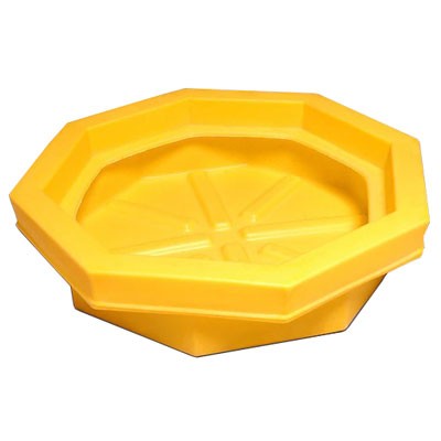 1-Drum Spill Tray, No Grate, Yellow, 32in Dia. - Spill Containment Trays