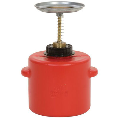 2-Quart Plunger Can, Red Poly. 6.5" Dia. x 11"H - Safety Cans