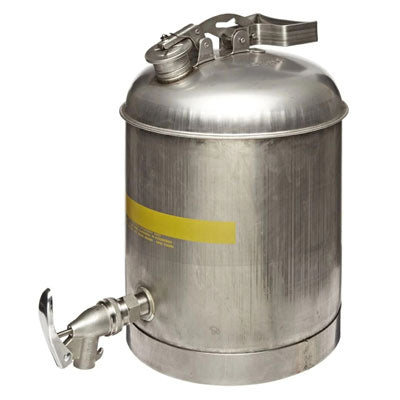 5-Gal Stainless Steel Faucet Can, 11.25" Dia. x 15.88"H - Safety Cans