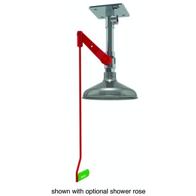 Ceiling Mount Drench Shower - Galvanized Pipe, stainless steel, 20 gal capacity - Emergency Showers & Eyewash
