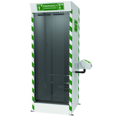 Emergency Shower Cubicle with Multi-Nozzles and External Eyewash, plastic - Emergency Showers & Eyewash