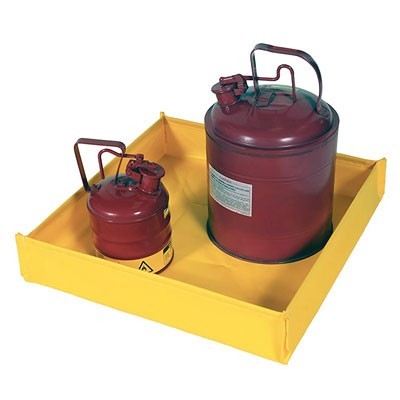 30in Flexible Utility Tray Yellow PVC, 9-Gal Capacity - Spill Containment Trays